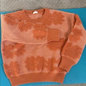 Hem & Thread Orange Floral Sweater